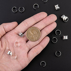 真鍮製の耳カフのパーツ  鉛フリー及びカドミウムフリー  銀色のメッキ  9.5x10x6mm  穴：1mm&nbsp;KK-1642-S
