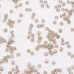 8/0 ガラスシードビーズ  グレードA  ラウンド  透明色は光沢の  グレー  2.8~3.2mm  穴：1.0mm  約1500個/50g&nbsp;X-SEED-J012-F8-528