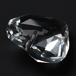 透明ガラスペンダント  多面カット  ハートチャーム  透明  30x29x16mm  穴：2mm&nbsp;GLAA-R223-01A
