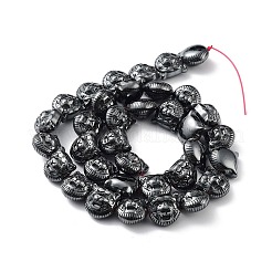 合成磁気無しヘマタイトビーズ連売り  虎ヘッド  12x11.5x7.5mm  穴：1.2mm  約35個/連  15.75インチ（40cm）&nbsp;G-H303-B08