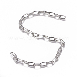 変色しにくい304ステンレススチールチェーン  アズキチェーン  溶接されていない  ステンレス鋼色  10x5x1mm&nbsp;CHS-G017-10P-1.0mm