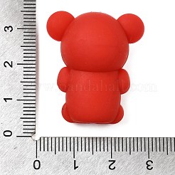 食品グレードの環境に優しいシリコーン焦点ビーズ  レッド  クマ  30x26x17mm  穴：2mm&nbsp;SIL-C009-01F