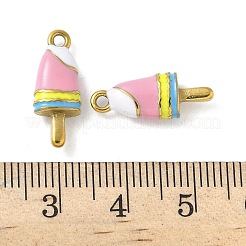 304ステンレススチールエナメルペンダント  アイスクリームチャーム  ゴールドカラー  18.5x7x4mm  穴：1.6mm&nbsp;STAS-K306-23G