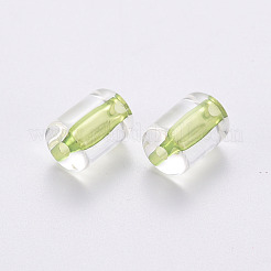 透明なアクリルビーズ  コラム  黄緑  10x7.5mm  穴：1.8mm  約950個/500g&nbsp;TACR-S154-17A-83