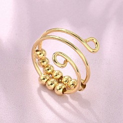 女性用回転式指輪  真鍮製ハンドスピナーリング  18KGP本金メッキ  18.5mm  内径：18mm&nbsp;RJEW-D302-01G-02