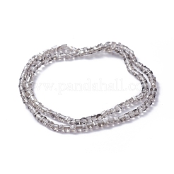 電気メッキガラスビーズセット  多面カット  パールメッキラステッド  半円  グレー  4x4x3mm  穴：0.8mm  約148個/連  19.69インチ（50cm）&nbsp;EGLA-L023A-PL01