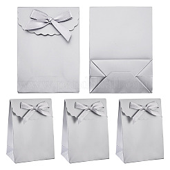 蝶結び付きの紙製包装袋  長方形  グレー  10.5x7.5x0.3cm  オープン：10.5x7.5x4.1cm&nbsp;ABAG-TAC0017-001B