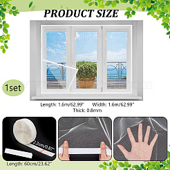 粘着プラスチックネット  昆虫 蚊 ドア 窓 メッシュスクリーン  ホワイト  1600x1600x0.8mm&nbsp;DIY-WH0430-806