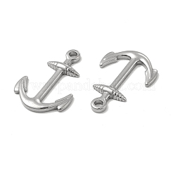 変色しない304ステンレススチールペンダント  チャームアンカー  ステンレス鋼色  37x25x3.5mm  穴：3.5mm&nbsp;STAS-P319-47P