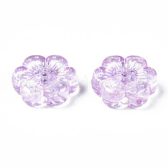 透明なアクリルビーズ  グリッターパウダー  花  ミックスカラー  13x12x4mm  穴：1.2mm  約1150個/500g&nbsp;OACR-S028-142