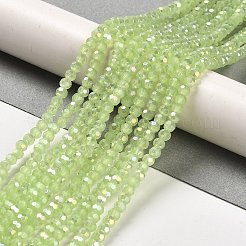 模造翡翠ガラスビーズスタンド  腹部の色  ファセット（32ファセット）  ラウンド  芝生の緑  3.5x3mm  穴：1mm  約163~166個/連  50~51cm&nbsp;LS-EGLA-A035-J3mm-B01