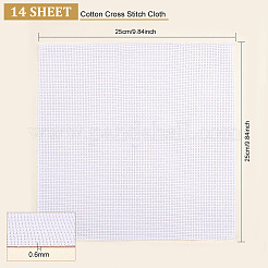11ctコットンクロスステッチ生地  合田布  正方形  ホワイト  250x250x0.6mm&nbsp;LS-DIY-WH0032-31B-01
