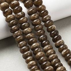 染め加工天然石ホワイトジェイドビーズ連売り  ロンデル  シエナ  10x6mm  穴：1.2mm  約63個/連  14.88''（37.8センチメートル）&nbsp;G-G107-A33-01