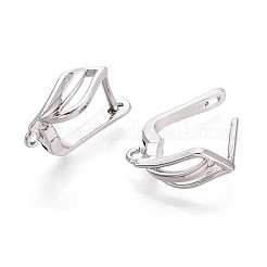 真鍮製フープピアスパーツ  カドミウムフリー＆ニッケルフリー＆鉛フリー  葉  プラチナメッキ  17x13x6.5mm  穴：1.5mm  ピン：1mm&nbsp;KK-N267-28P