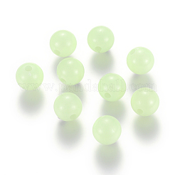 蓄光アクリル丸ビーズ  暗闇で光る  淡緑色  6mm  穴：1.5mm  約4500個/500g&nbsp;LACR-R002-6mm-01