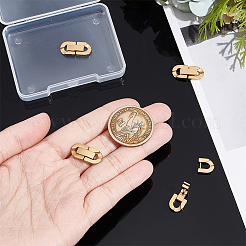 304ステンレススチール製折りたたみ式留め具4個  オーバル  ゴールドカラー  19x9x3mm  穴：2x3.5mm&nbsp;STAS-UN0055-31