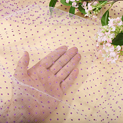 ポリエステルの水玉模様の生地  服装アクセサリー  プラム  2280x0.2mm  2ヤード/個&nbsp;DIY-PH0038-36B