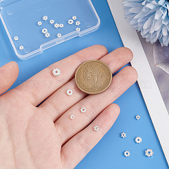 スターリングシルバースペーサービーズ24個925個  花  銀  3.6x3x1.3mm  穴：0.7mm&nbsp;STER-PH0002-53