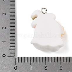 ハロウィーンのテーマ樹脂ペンダント  プラチナアイアンループ付き  スター  29x22x11mm  穴：2.5mm&nbsp;RESI-Z040-04P-01