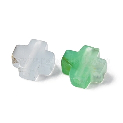 天然カルセドニービーズ  クロス  8x8x3mm  穴：1.2mm&nbsp;G-K369-04B