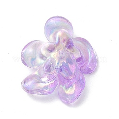 UVメッキレインボー虹色アクリルイミテーションシェルビーズキャップ  5  - 花びらの花  ミックスカラー  20x24x9mm  穴：1.5mm  約390個/500g&nbsp;MACR-D073-01