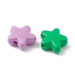 塗装合金ビーズをスプレー  スター  ミックスカラー  7x8x3.5mm  穴：1~1.2mm&nbsp;PALLOY-YW0001-62