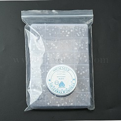 こどもの日のための1200個のDIYアクリルビーズストレッチブレスレットキット  フラットラウンドいビーズと透明な弾性結晶糸を含む  手紙とハート  ブラック  7x7x3.5mm  穴：1.2mm  1200個/箱&nbsp;DIY-YW0001-88B