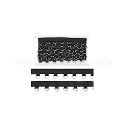 ポリエステルレーステープ  鉄製Dリングコルセットリボン  ブラック  2.9cm&nbsp;DIY-WH0430-824A