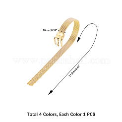 304ステンレススチール時計バンド  ベルトフィットスライドのチャームを見て  ミックスカラー  8-1/2インチ（21.5cm）  10mm  4色  1pc /カラー  4pc&nbsp;WACH-PH0001-02