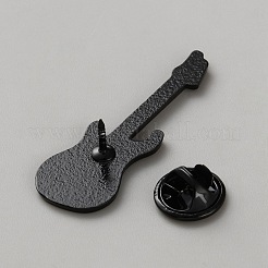 音楽テーマのエナメルピン  バックパック用合金ラペルピンバック  ギター  41x14mm&nbsp;JEWB-Q047-01A-EB