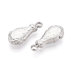 304ステンレスペンダント  変色防止  鶏の脚のチャーム  ステンレス鋼色  16x7x3mm  穴：1.8mm&nbsp;STAS-T067-76P