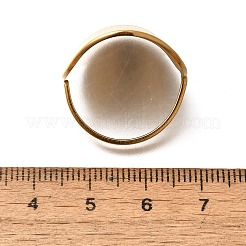 女性用楕円形 304 ステンレススチール カフリング  ゴールドカラー  25mm  内径：19mm&nbsp;LS-RJEW-G339-01G