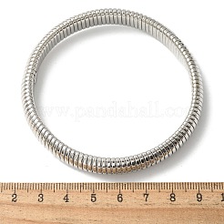 女性用電気泳動鉄バングル  プラチナ  3/8インチ（1cm）  内径：2-5/8インチ（6.55cm）&nbsp;BJEW-M057-08P