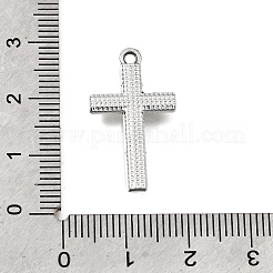 UVメッキ合金クリスタルラインストーンペンダント  クロスチャーム  プラチナ  16x21x3mm  穴：1.7mm&nbsp;RB-CBAD37D-31P