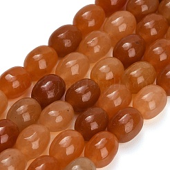 天然石レッドアベンチュリンビーズ連売り  オーバル  10.5~11.5x8.5mm  穴：1.2mm  約37~38個/連  14.92''~15.10''（37.9~38.35センチメートル）&nbsp;GG-CBA792A-F01-8x10mm