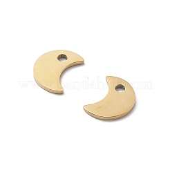 304ステンレススチールチャーム  ムーンチャーム  イオンプレーティング（ip）  14KGP本金メッキ  10x7.5x1mm  穴：1.6mm&nbsp;STAS-M111-06G