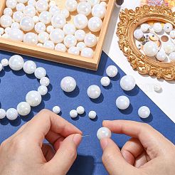 100 個 5 スタイル ABS プラスチック模造パールビーズ  ラウンド  ホワイト  8~16x8~15.5mm  穴：1.5~2mm  20個/スタイル&nbsp;KY-CJ0002-03