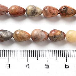 天然石クレイジーアゲートビーズ連売り  ティアドロップ  12x8mm  穴：1.2mm  約33~34個/連  15.16~16.54''（38.5~42センチメートル）&nbsp;G-B106-A14-02