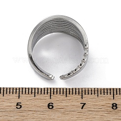 女性用304ステンレススチールオープンカフリング  ステンレス鋼色  16mm&nbsp;RJEW-F174-04P