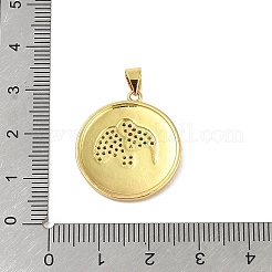 真鍮製マイクロパヴェキュービックジルコニアペンダント  カドミウムフリー＆ニッケルフリー＆鉛フリー  18KGP本金メッキ  象  カラフル  24x21x3mm  穴：5x3mm&nbsp;KK-E111-04G