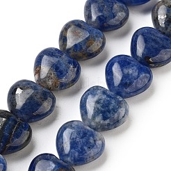 天然石ソーダライトビーズ連売り  ハート  11~11.5x12x6mm  穴：1.1mm  約36個/連  15.35インチ（39cm）&nbsp;G-B022-36C