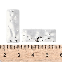 変色しない304ステンレススチールペンダント  長方形のチャーム  ステンレス鋼色  24x9x2mm  穴：1.5mm&nbsp;STAS-L022-401P