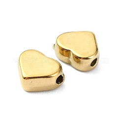 イオンプレーティング（IP）304ステンレスビーズ  ハート  18KGP本金メッキ  6x7x3mm  穴：1.4mm&nbsp;STAS-C089-02C-G
