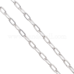 2.5mm 304ステンレススチールペーパークリップチェーンスライダーネックレスの作り方  真鍮のビーズで  ステンレス鋼色  23.39インチ（59.4cm）&nbsp;AJEW-JB01410