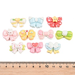 オペーク樹脂カボション  ちょう結びの形  ミックスカラー  9~20x23~25x7~9mm&nbsp;RESI-L051-03