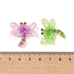 樹脂カボション  トンボ  グリッターと  ミックスカラー  25x28x7mm&nbsp;CRES-D323-05