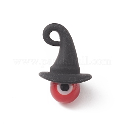 手作りのナザールボンジュウランプワーク ラウンド ペンダント  ハロウィンテーマの合金のパーツ物付き  3dマジックハット  ミックスカラー  16x11mm  穴：1.5x2mm&nbsp;PALLOY-JF01988
