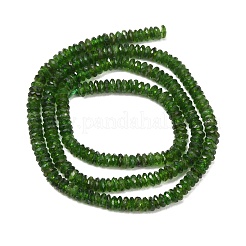 天然グリーンディオプサイドビーズ連売り  ロンデル  多面カット  4x1.5mm  穴：0.4mm  約252個/連  15.35''（39センチメートル）&nbsp;GG-NH0012-B02-4mm