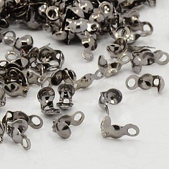 鉄のボールチープ  カドミウムフリー＆鉛フリー  カロット終了  クラムシェルノットカバー  ガンメタ色  8x4mm  穴：1.5mm  内径：3mm&nbsp;E037Y-B