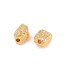 真鍮ビーズ  テクスチャ  ナゲット  18KGP本金メッキ  7x5x4.5mm  穴：1.4mm&nbsp;KK-H264-01G